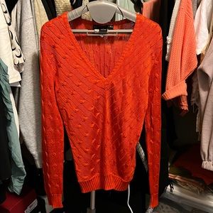 RALPH LAUREN V-NECK CABLE SWEATER Medium New